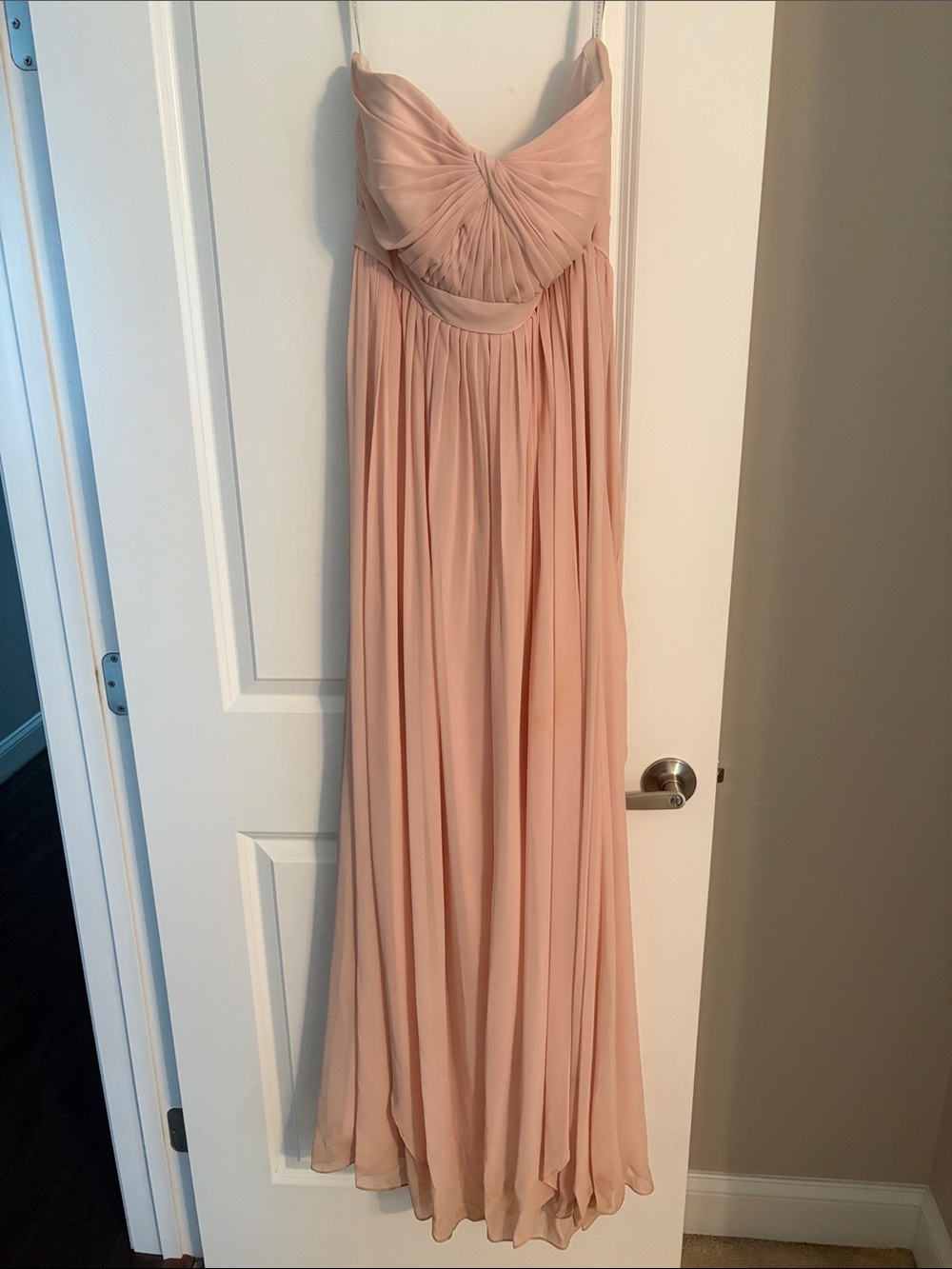 Women’s Jenny Yoo Blush Strapless Chiffon Gown size 10